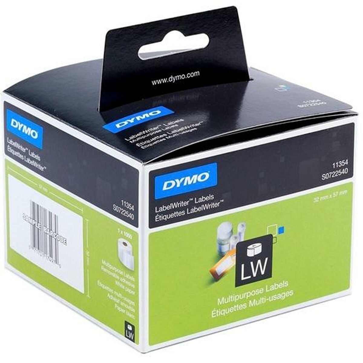 Printer labels Dymo Hvid Sort 32 x 57 mm 1000 Dele (6 enheder)